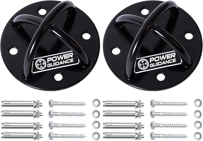 POWER GUIDANCE Wall and Ceiling Mount Bracket for Suspension Straps, Gymnastic Rings, Yoga Swings & Hammock Resistance Band Battle Rope