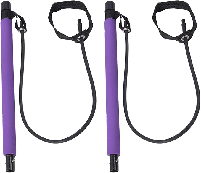 Multifunction Household Elastic Stick Pilates Bar with Pulling Rope, Steel Pipe, Portable 36.2in Fitness Equipment - Versatile Fitness Training, Yoga and Pilates Use, Lightweight