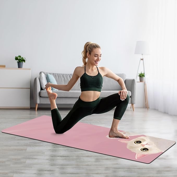 FOLAI Extra Thick Yoga Mat 6mm，pilates mat thick - Non-Slip Exercise Mat for HIIT, Pilates & Home Workouts & Workout with Free Carry Strap