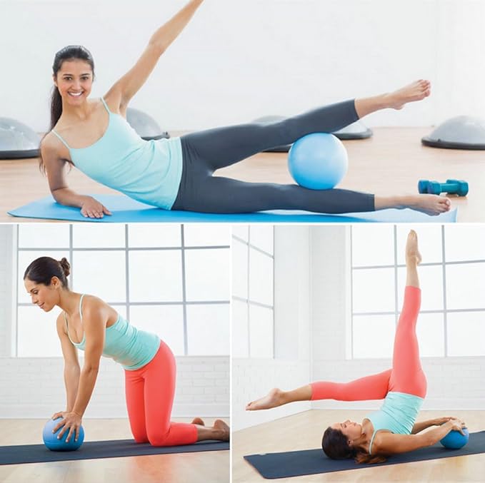Mini Yoga Pilates Ball 10 Inch for Stability Exercise Training Gym Anti Burst and Slip Resistant Balls with Inflatable Straw