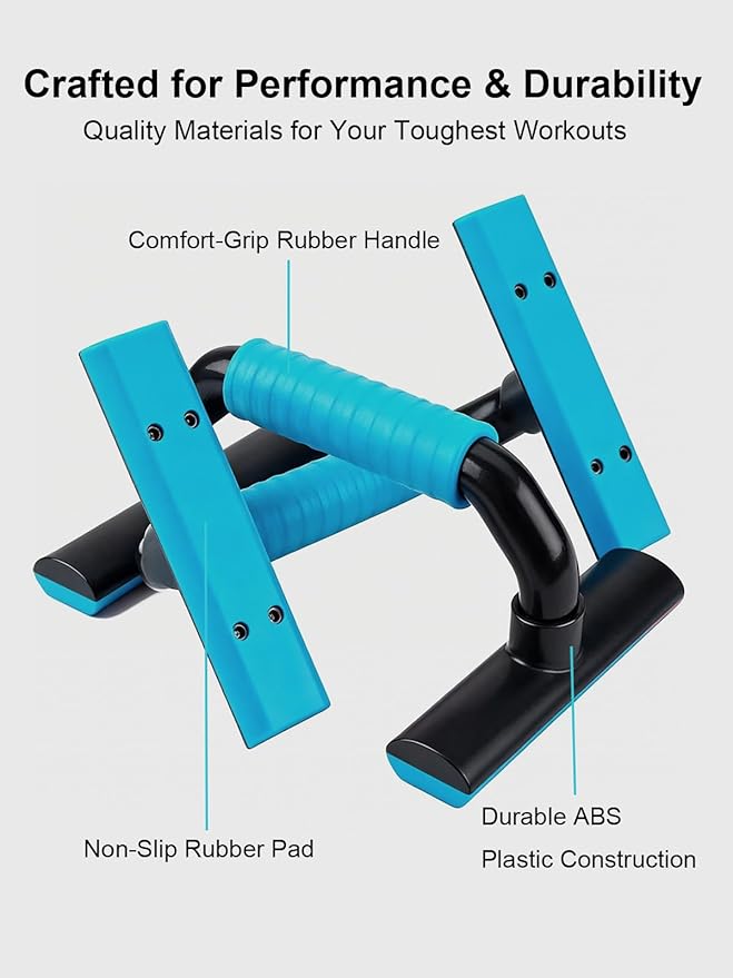 Push Up Bars Strength Training - Pushup Handles With Rubber Grip, Home Fitness Equipment with Anti-Slip Sturdy Structure Floor Workouts Push Up Stands for Man Women