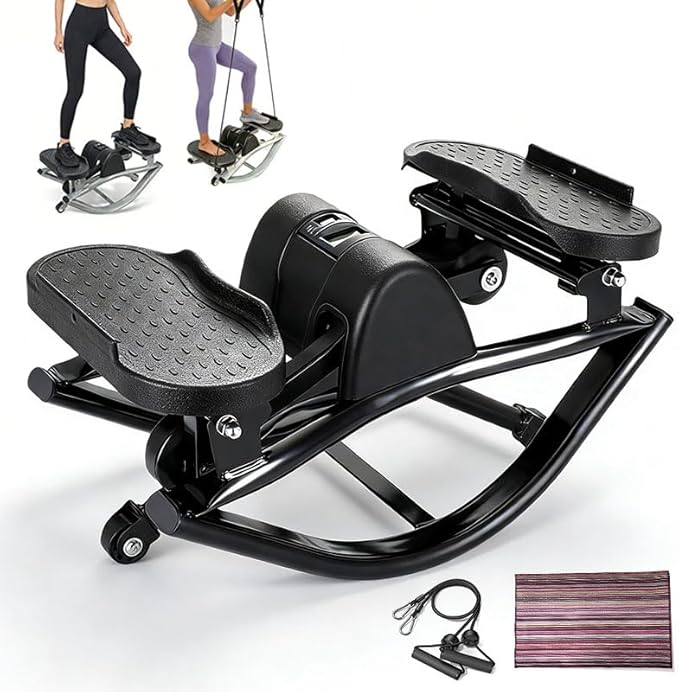 Rock Stepper Side to Side, with Digital Display, Workout Machine for Legs & Glutes,Side Stepper, Mini Stepper for Home, Apartment and Dormitory Use Home Workout The Rock Stepper