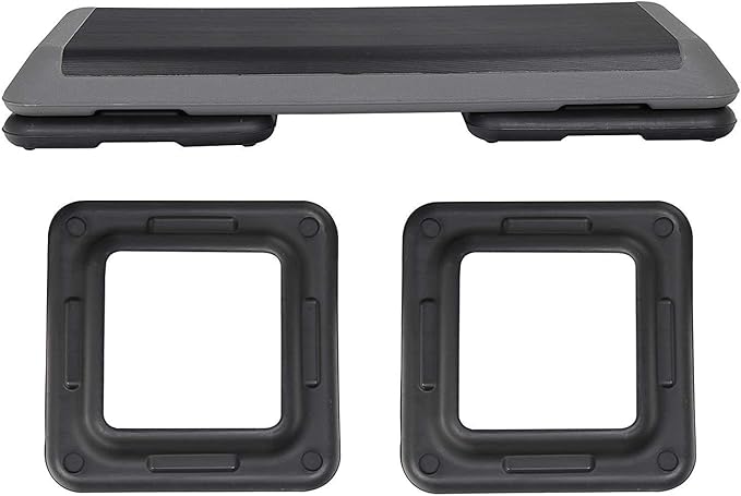 43 Inches Aerobic Step Platform 3 Levels Adjustable Aerobic Stepper with 4 Extra Risers and Anti Slip Surface, Exercise Training Workout Equipment for Home&Gym Cardio Strength & Training