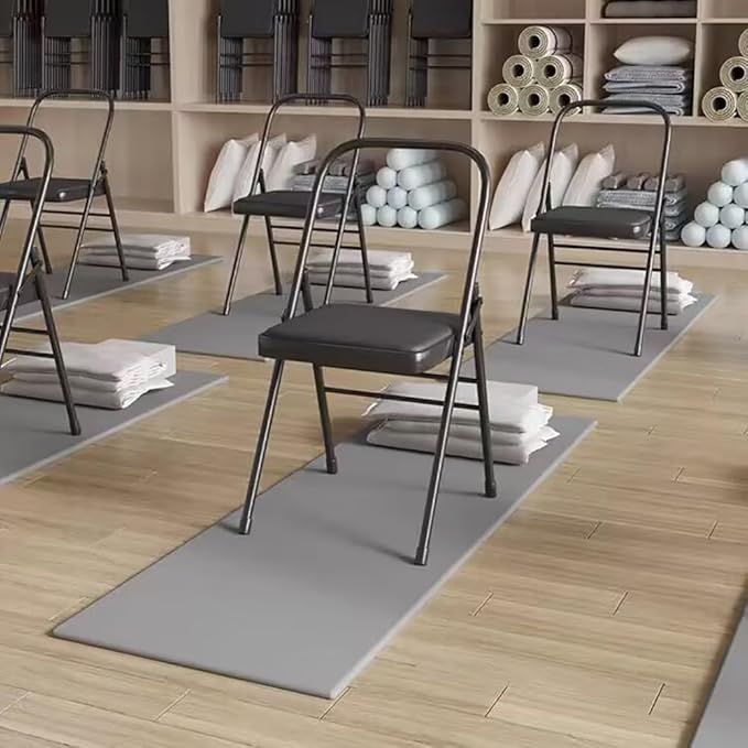 Pilates Yoga Chair,Premium Backless Metal Yoga Chair,Iyengar Auxiliary Chair Suitable for A Variety of Yoga Practices,Black