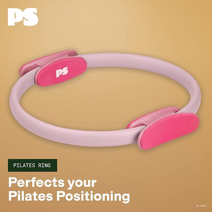 POPSUGAR Pilates Ring (15" Rose Pink/Berry, 1 lb), Dual-Grip Magic Circle Fitness Ring for Added Resistance, Tone, Sculpt & Strengthen Muscles, Pilates Ring Circle for Stretching & Home Gym Exercise