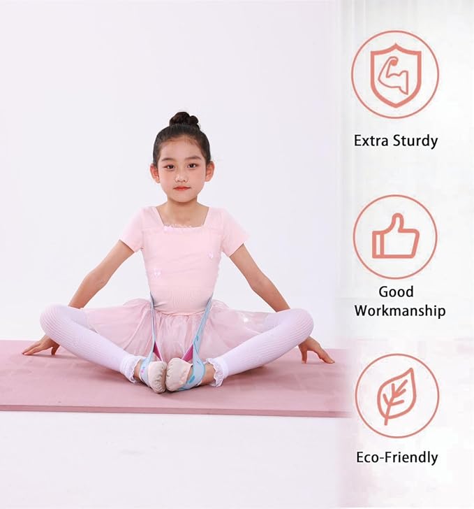 Yoga Stretch Strap with Loops - Streching Strap for Physcial Thearpy, Pilates & Flexibility Training - Exercise Strap for Hamstring, Leg Streching & Rehab - Kids & Adults