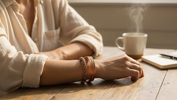 Copper Bracelet Tibetan Style. Hand Forged with Solid and High Gauge Copper Jewelry Cuff for Women Men. Combo of Different Designs