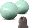 Traditional Chinese Baoding Balls, Marble Health Exercise Stress Relief Balls, Green, 2-Piece Set (Green, Medium-1.57")