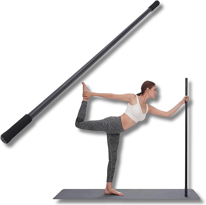 Dpofirs 5ft Yoga Stretching Stick, Adjustable Steel Exercise Pole with Foam Handles for Mobility & Balance Training