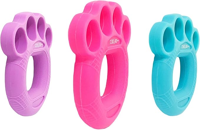 Grip Strength Trainer with Four Ring, Hand Strengthening Devices 3-Pieces for Rehabilitation Training, Stress Relief, Forearm Strengthene for Men & Women