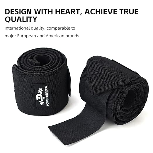 Weightlifting Elbow Wraps (1 Pair) - 90CM（35.4" ） Adjustable Compression Elbow Strap - Joint Support, Powerlifting & Gym Workouts (Men & Women) (Black)