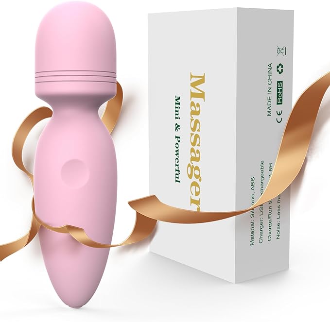 Mini Massager Tools,Small Waterproof Cordless Handheld Massager with 10 Vibration Modes, Personal Handheld Massager for Back(Pink)
