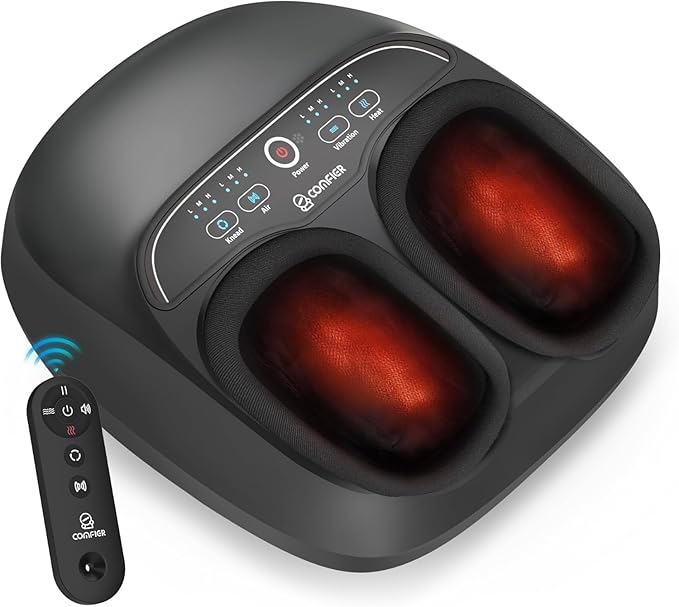 COMFIER Shiatsu Foot Massager with Heat,FSA Eligible HSA Store,Kneading,Vibration,Compression,feet Massager for Plantar Fasciitis Neuropathy,Mother's Day for Women,Men,Use at Home,Office,Size 13