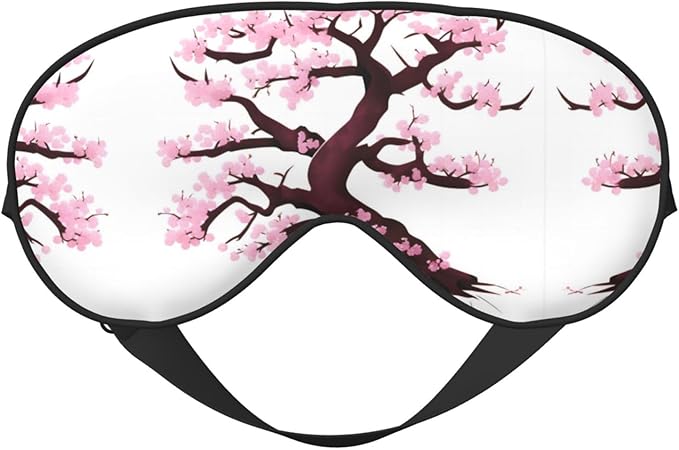 Cherry Blossoms Tree Head-Mounted Double-Sided Light-Blocking Sleeping Eye mask to Protect Eyes and Relieve Eye Fatigue