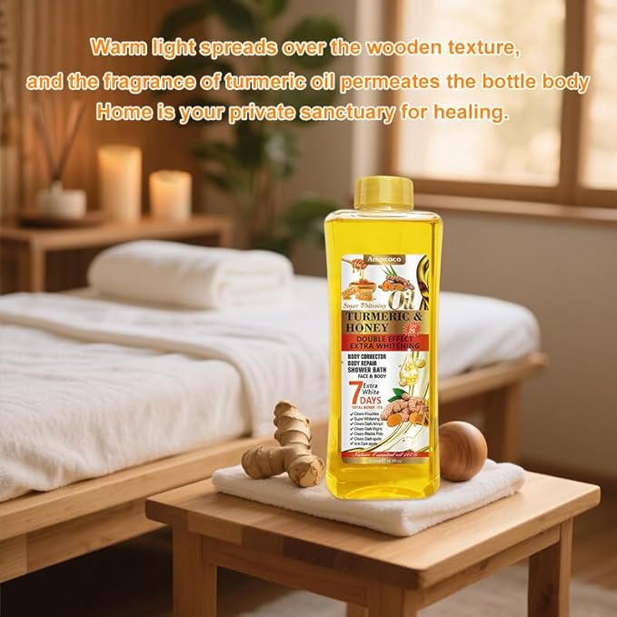 Turmeric & Honey Body Massage Oil Set - 500ml + 250ml | Natural Nourishing Dual Formula for Daily Moisturizing