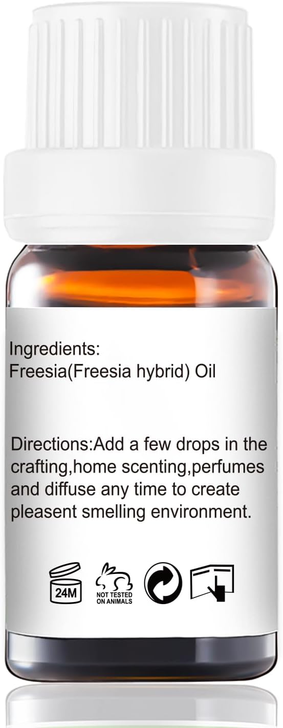 Freesia Essential Oil - Natural Perfume for Aromatherapy, Perfume Making, Candles, Soap, Room Spray, Diffuser Blends - Pure Fragrance, 10mL Undiluted - Pack of 2