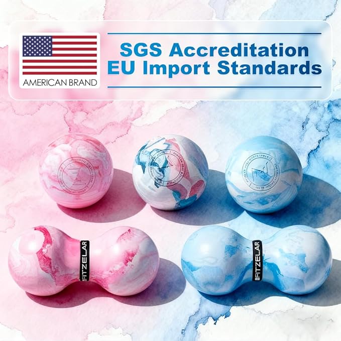 2PCS Massage Lacrosse Balls for Myofascial Release, SGS Certification, Massage Deep Tissue for Foot Back Shoulder Feet, Trigger Point Therapy, Relieving Muscle Pain (2 Pieces)