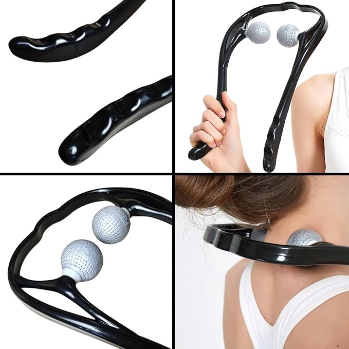 Neck Massager for Pain Relief Deep Tissue Self Trigger Point Shiatsu Shoulder & Back Massager for Neck, Shoulders, Legs, Home/Office Use