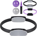Tsikavo Pilates Ring, Pilates Ring Circle and Ball Set, 12 Inch Magic Circle Pilates Ring,9 Inch Small Exercise Ball,Resistance Bands Set, Home Pilates Equipment for Women