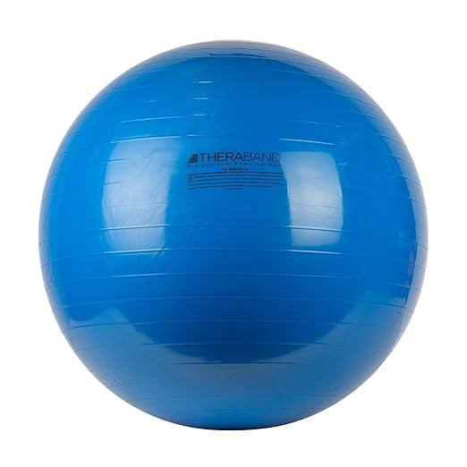THERABAND Standard Exercise Ball, 30" Blue Stability Trainer for 6'2"–6'8" Users, Yoga & Pilates Ball, Balance & Core Trainer, For Athletes Fitness at Gym & Home