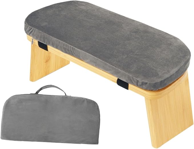 Meditation Bench with Cushion Ergonomic Non Slip Modern Support Kneeling Stool Soft for Indoor Outdoor Leisure Tea Ceremony