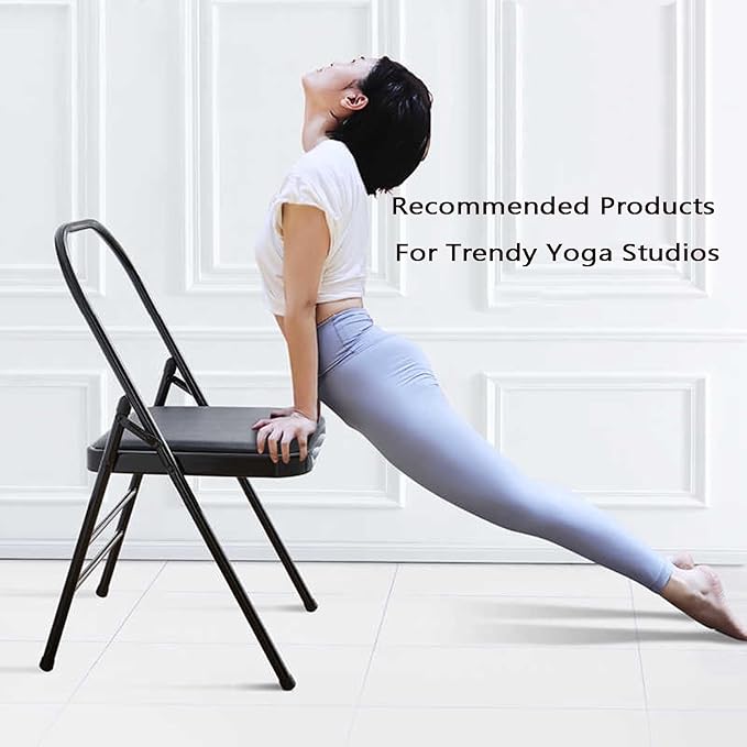 Yoga Chair,Foldable Pilates Chair,Easy to Carry and Store,with Waist Support Beauty Light Life,for Indoor Outdoor Yoga Studios(Color2)