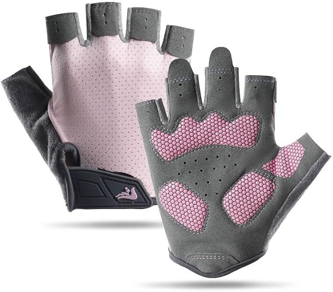 INOGIH Half-Finger Workout Gloves for Men and Women - Anti Slip Exercise Gloves for Weight Lifting, Cycling, Gym, Training