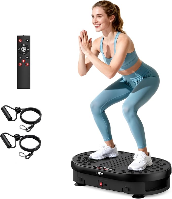 Vibration Plate Exercise Machine with 120 Speed Levels, 9 Program Modes and Remote Control - 15 Min Timer, 300 lbs Capacity Vibrate Stand Shake Board for Full Body Workout, Fat Burner and Toning