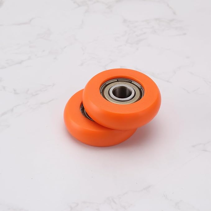 2PCS Rowing Machine Seat Wheel Outer Diameter 36mm Width 10mm Inner Diameter 8mm Nylon Stainless Steel Roller Wheel with Bearing Load Capacity 67kg Orange