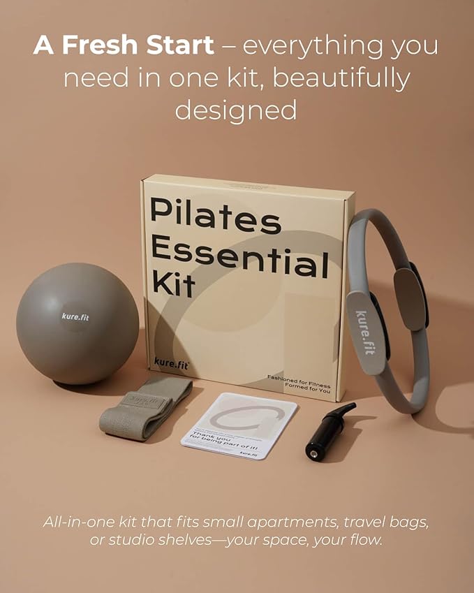 Pilates Kit for Women – Home Pilates Equipment Set with Ring, Ball & Resistance Bands | Pilates Starter Kit with Accessories in Gift Box