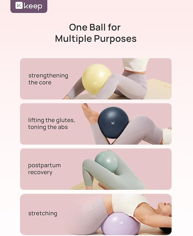 KEEP Exercise Ball Anti-Burst - Thickened Yoga Ball Pilates Ball for Physical Therapy, Fitness Ball for Workout, Core Strength and Physical Therapy
