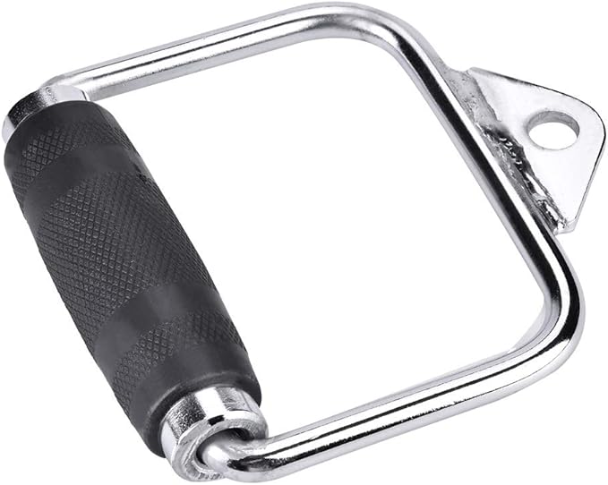 Alomejor Exercise Single High Strength Stirrup Handle Gym Cable Equipment Attachment for Home or Gym Training Steel Silver 827g