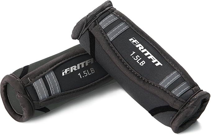 RitFit Soft Hand Weights Set - 0.5/0.75/1/1.5/2 LBS (1 Pair) Walking Dumbbell for Women & Men with Reflective Straps - Jogging, Running, Physical Therapy, Aerobics - Pink Orange Blue Grey Black