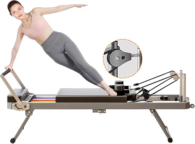 Pilates Reformer, Pilates Exercise Equipment, Foldable Home Workout Equipment for Home or Studio,Yoga Studio Same Commercial Fitness Equipment
