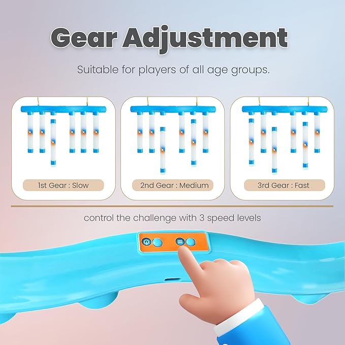 STHF Reflex Game, 3-Speed Adjustable Hand Eye Coordination Training Toy, Reaction Speed Challenge with English Voice Prompts for Family Brain Training, Safe EVA Foam Grip Skill Builder.