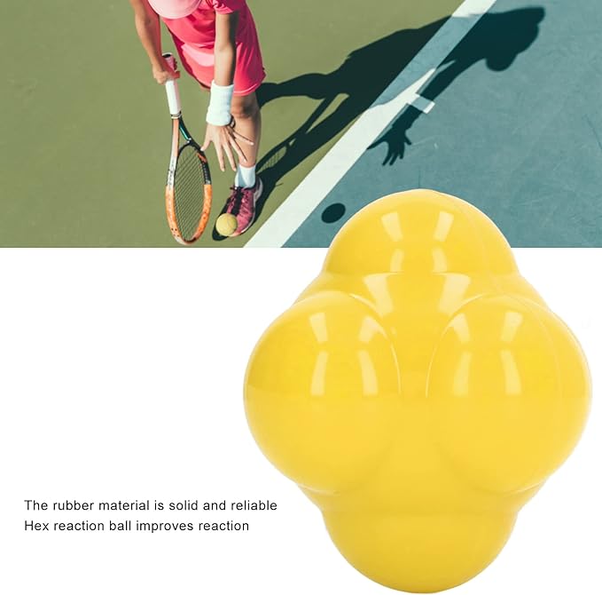 Reaction Ball, Rubber Bright Color Hex Reaction Trainer Ball for Basketball, Tennis and Other Competitive Sports