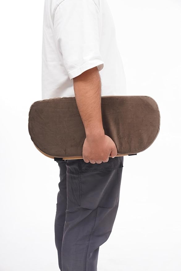 Coffee Brown Wooden Meditation Bench - Foldable, Ergonomic for Home Use