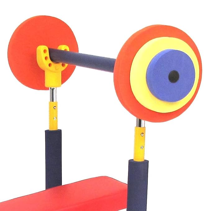 Redmon Fun & Fitness for Kids Adjustable Weight Bench Press Set w/ Barbell & Foam Weights