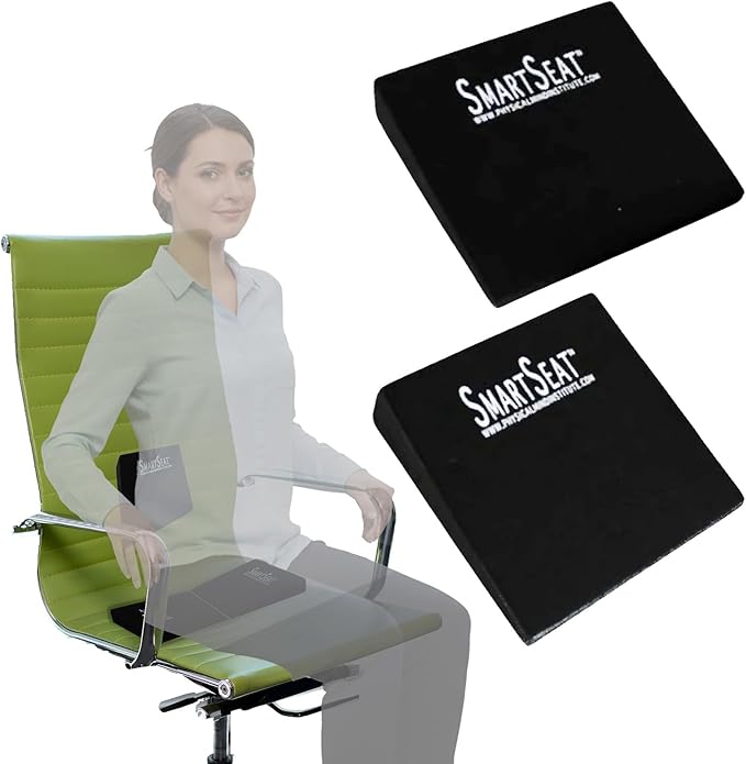 SmartSeat Wedges for Back, Knee & Sit Bone Support Posture Correction Pain Relief and Comfort Ideal for Office Chairs, Home Seating, Yoga, Meditation and Pilates Practice, Small Foam Wedges Pack of 2