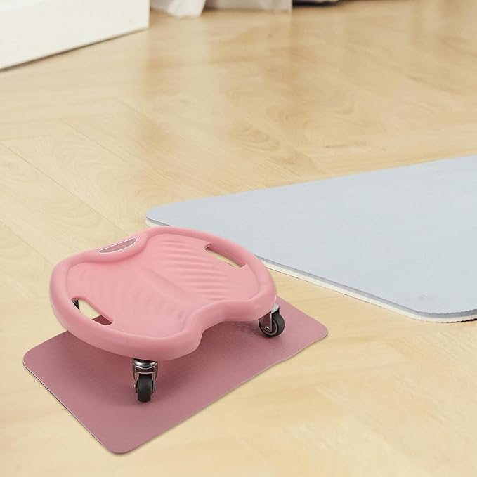 Ab Roller Wheel Core Strength Trainer with Knee Pad Quiet 4-wheel Abdominal Exercise Equipment for Home Workout and Core Muscle Training
