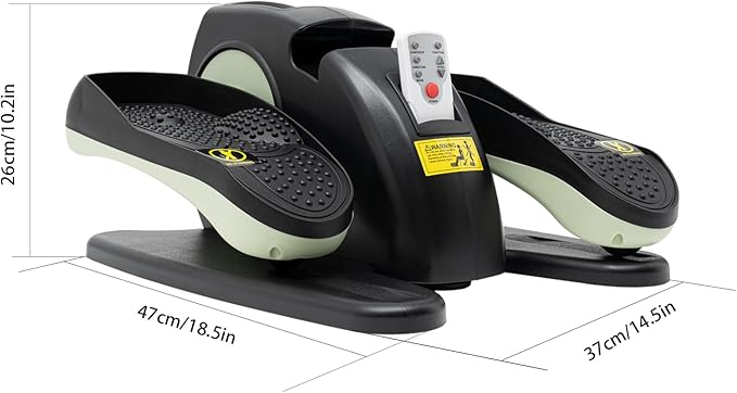 Under Desk Elliptical Machine, 55.12lbs Electric Seated Pedal Exerciser w/Remote Control & Display Monitor, Foot & Leg Pedal Exerciser 5 Gears Speeds Adjustable for Home Office