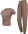 Women'S Two-Piece Pilates Set, Breathable Polyester-Spandex, Xxl For 135-150, Comfortable And Versatile For Sports & Casual Wear