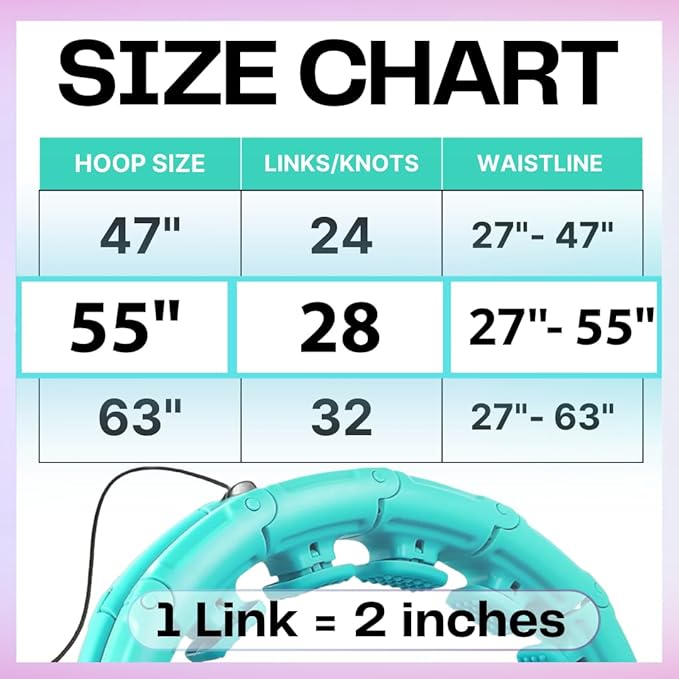 FIT ON FORM Infinity Weighted Hula Hoop for Adults Weight Loss, Smart Exercise Hola Circle Hoop for Women Abs Workout