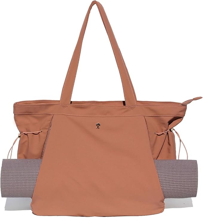 ESVAN Yoga Tote Bag for Women Shoulder Bags Drawstring for Office Workout Travel Carryall Pilates Gym and Beach