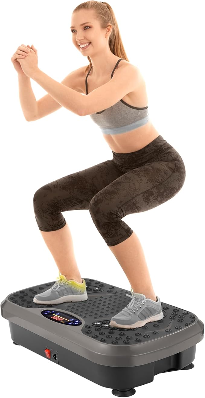 Arlopu 3D Vibration Plate Exercise Machine, Full Body Workout Vibration Platform for Weight Loss & Lymphatic Drainage, Shake Fitness Platform with Loop Bands for Women Men