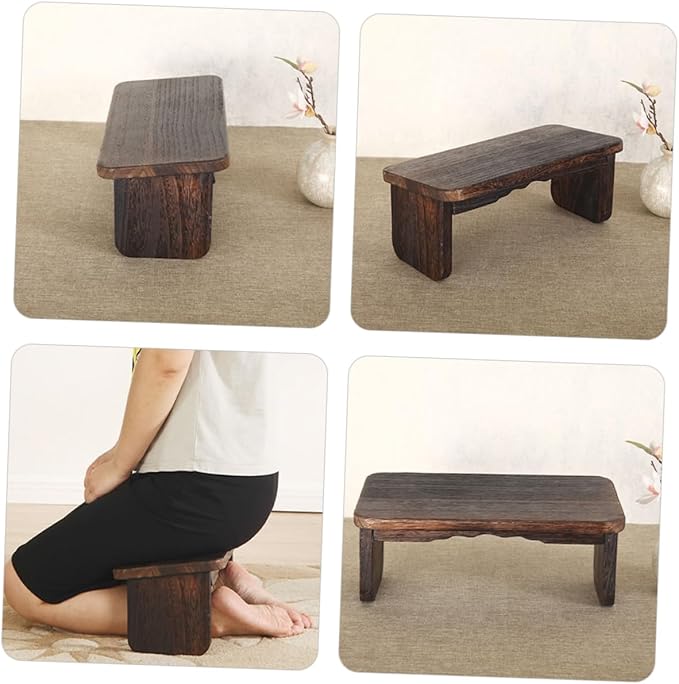 Wood Kneeling Stool Foldable Meditation Bench for Worship Home Use and Travel Wooden Design for Comfortable Sitting and Prayer