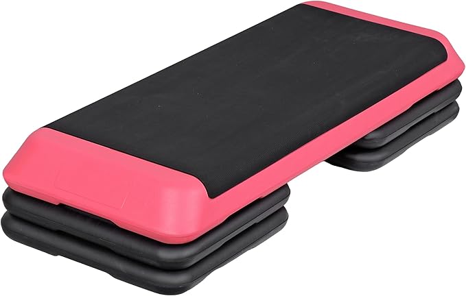 Adjustable Workout Aerobic Stepper, Exercise Step Platform Trainer with 4 Risers,Non-Slip Surface for Home Gym Workout Training