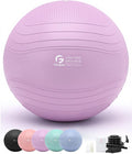 Gruper Yoga Ball, Extra Thick Exercise Ball for Workout Pregnancy Stability - 4 Sizes Anti Burst Balance Ball for Yoga, Pilates, Fitness, Birthing, Physical Therapy - Includes Pump