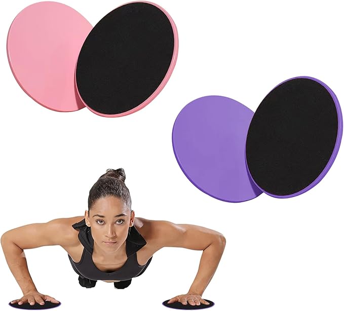 17.5cm/6.89In Round Core Sliders for Working Out,Set of 4 Exercise Core Pilates Sliders,Floor Foot Slider for Exercise 2 Color