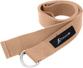 ProsourceFit Metal D-Ring Yoga Strap 8’ Durable Cotton for Stretching and Flexibility